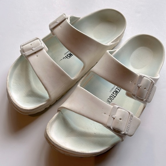 Birkenstock Arizona EVA White Rubber Comfort Slides Buckles Size 39 - Picture 3 of 9